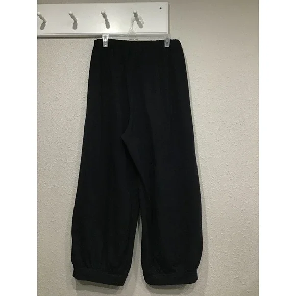 Bryn Walker Wyatt Cotton Knit Crop Lantern Pants XL Black Lagenlook Minimalist - Picture 9 of 9
